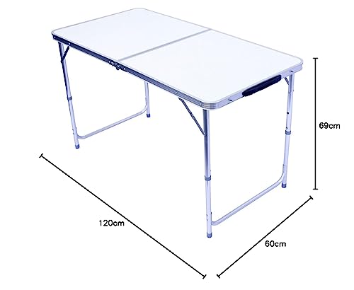 Multifunktionaler Klapptisch, für Camping, Märkte, Tapetentisch, für Feste im Garten, höhenverstellbar, schwarz