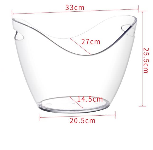 8L Eiseimer, Champagnereimer, Eiseimer, Weinkühler, Champagnerkühler, großer Eiseimer, Küchenobst und Gemüselagerbehälter (Clear)