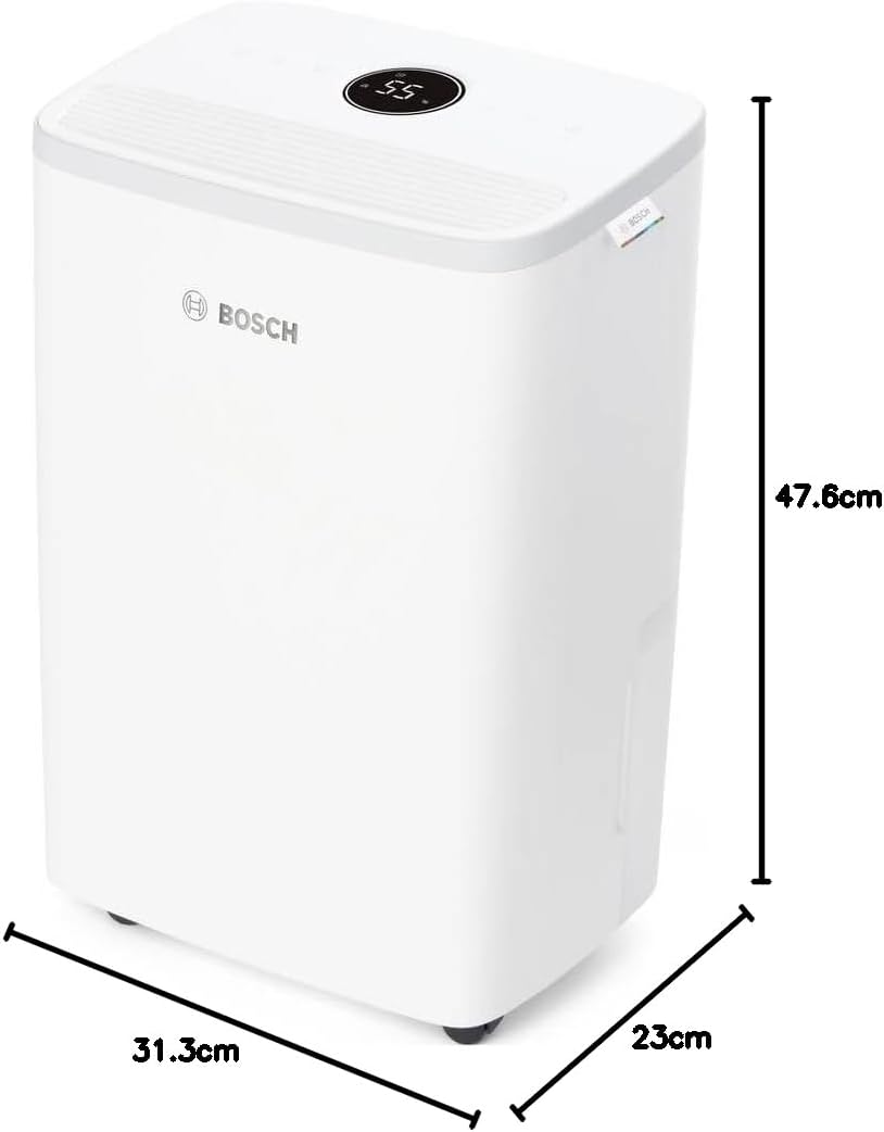 Bosch Dry, Luftentfeuchter, Für Räume bis zu 33 m² | Einfach, Effizient, Leise, Ideal für Deine Wohnung & die schnelle Trocknung Deiner Wäsche