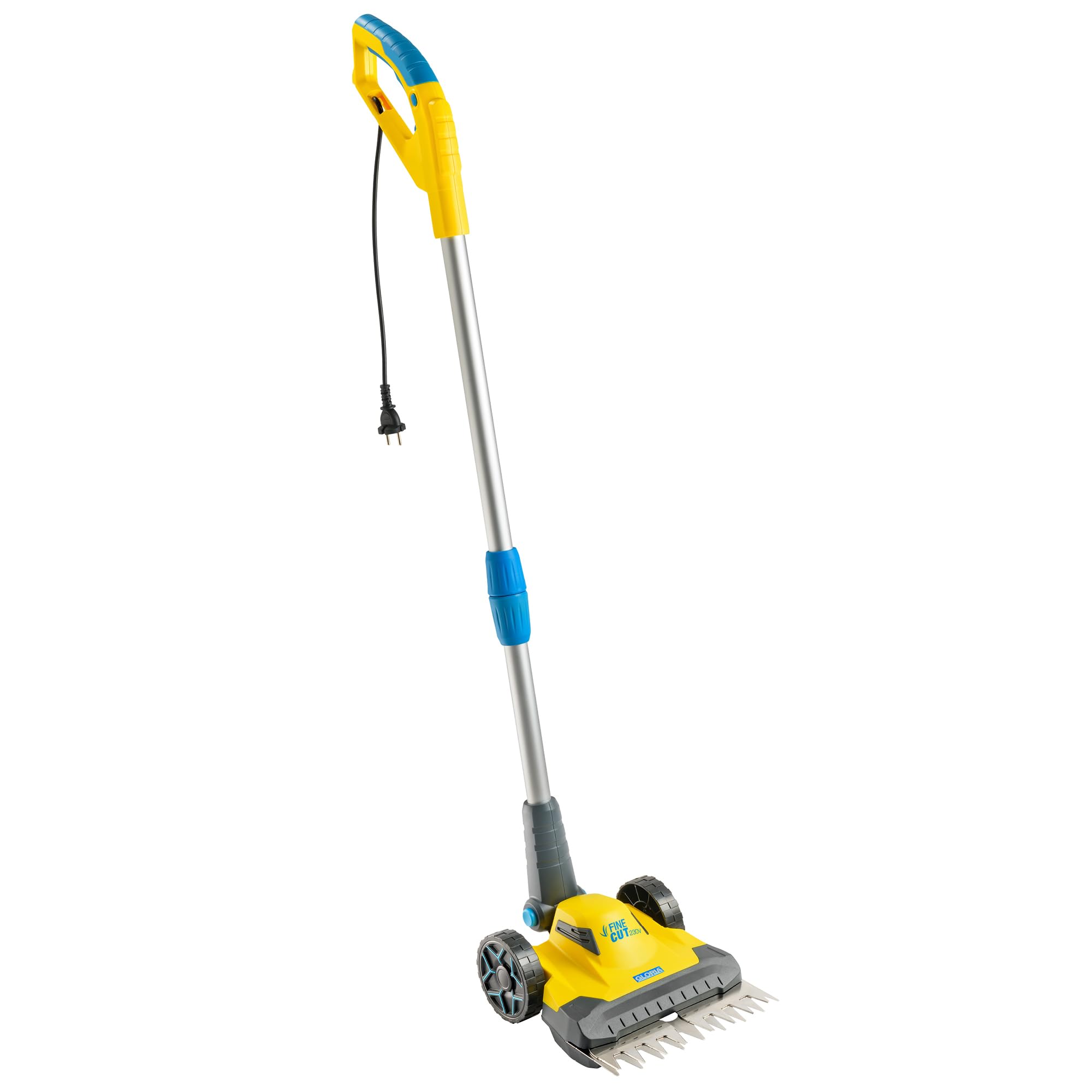 Akku Rasentrimmer & Kantenschneider FineCut 18V Set | 25 cm Schnittbreite für Rasenkanten & kleine Gärten | inkl. Bosch Akku & Ladegerät | Ideal als Ergänzung zum Mähroboter, Gelb und Blau