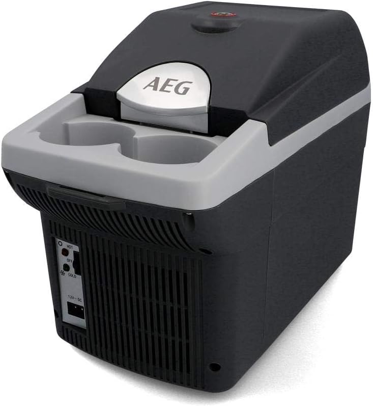 AEG Automotive Board-Bar BK 6 Thermoelektrische Kühl- und Warmhaltebox 6 Liter, 12 Volt für Auto und Steckdose, anschnallbar im PKW