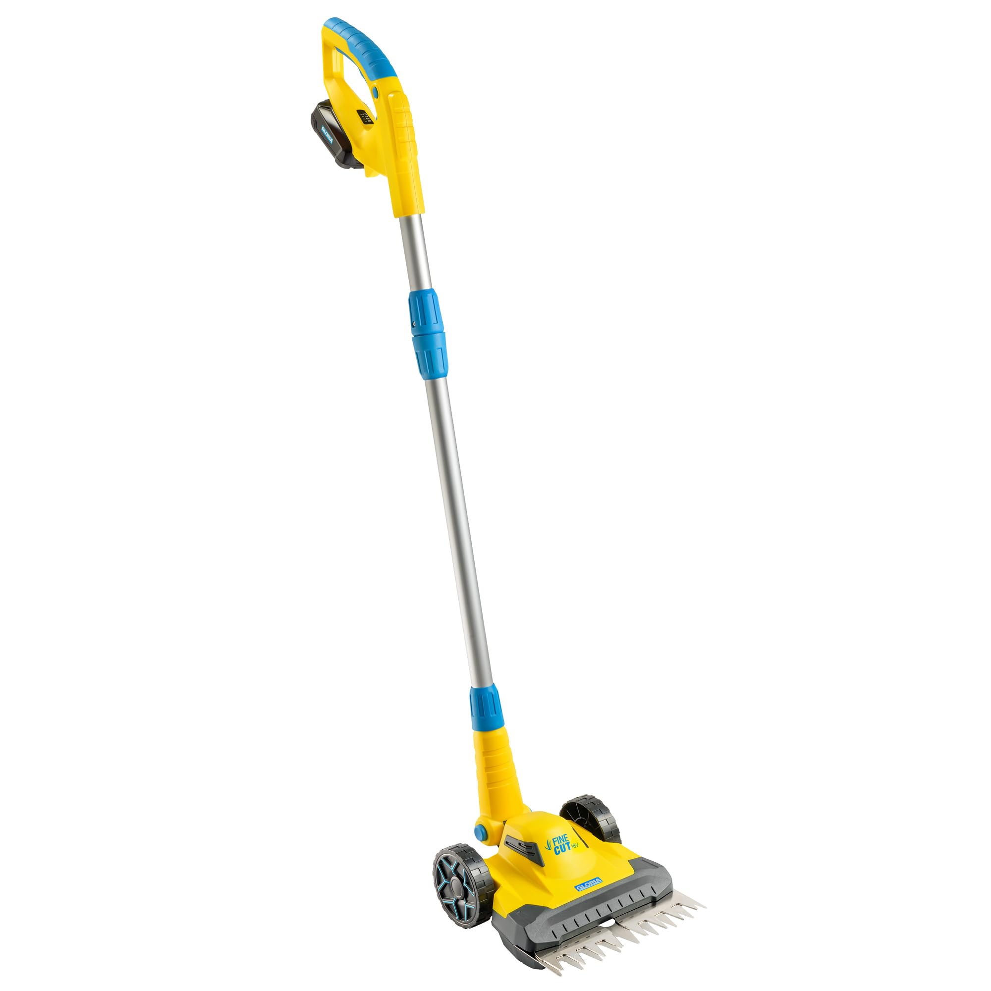 Rasentrimmer & Kantenschneider FineCut Varianten 18V Set | 25 cm Schnittbreite fĂŒr Rasenkanten & kleine GĂ€rten | inkl. Bosch Akku & LadegerĂ€t | Ideal als ErgĂ€nzung zum MĂ€hroboter, Gelb und Blau, Auswahl Varianten