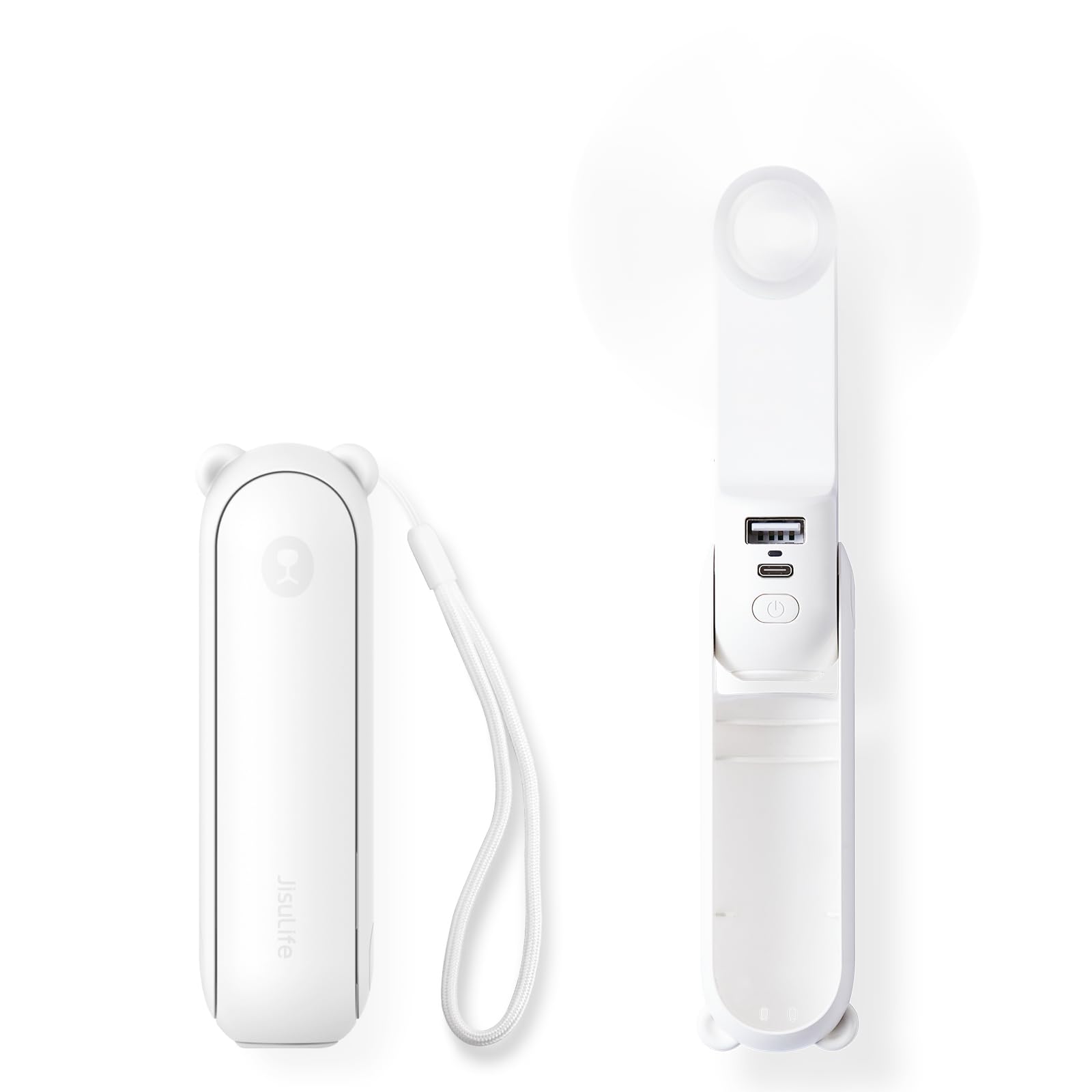 Mini Handventilator, 3-in-1 Handventilator, wiederaufladbarer USB /12–19 Betriebsstunden - mit Powerbank, Taschenlampe, tragbarer Ventilator für Reisen/Sommer, Geschenke für Frauen-Rosa