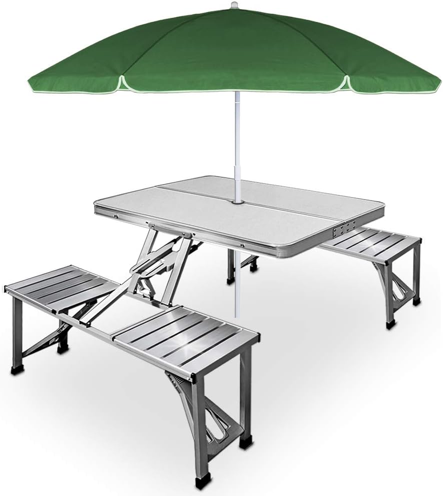 Klapptisch mit Stühlen Wetterfest Klappbar Campingtisch-Set Gartentisch Esstisch Falttisch Klappbänke Biertischgarnitur
