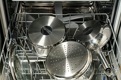 Ensemble de casseroles en acier inoxydable - Batterie de cuisine à induction avec couvercles / Liquidation