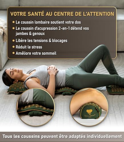 Echte Akupressurmatte mit Kissen XXL Set aus 5 Massagematten Rückenspannung Entlastung Akupunkturmatte mit Wärmefunktion, Lumbalkissen, Doormatte & Tasche, Grau