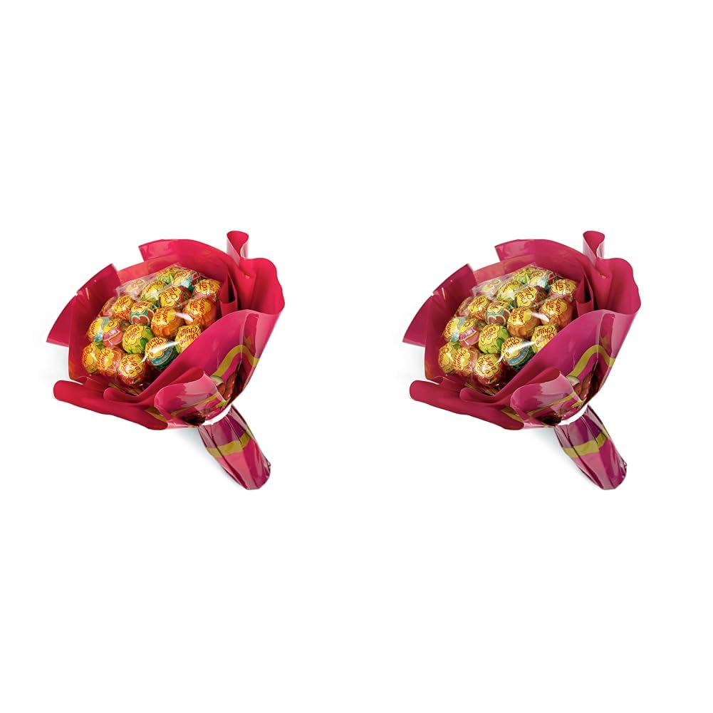 Chupa Chups Lollipop Blumenstrauss / Bouquet mit 19 Lollipops in sechs Sorten, Geschenkidee zum Geburtstag, Jubiläum, Valentinstag und Muttertag