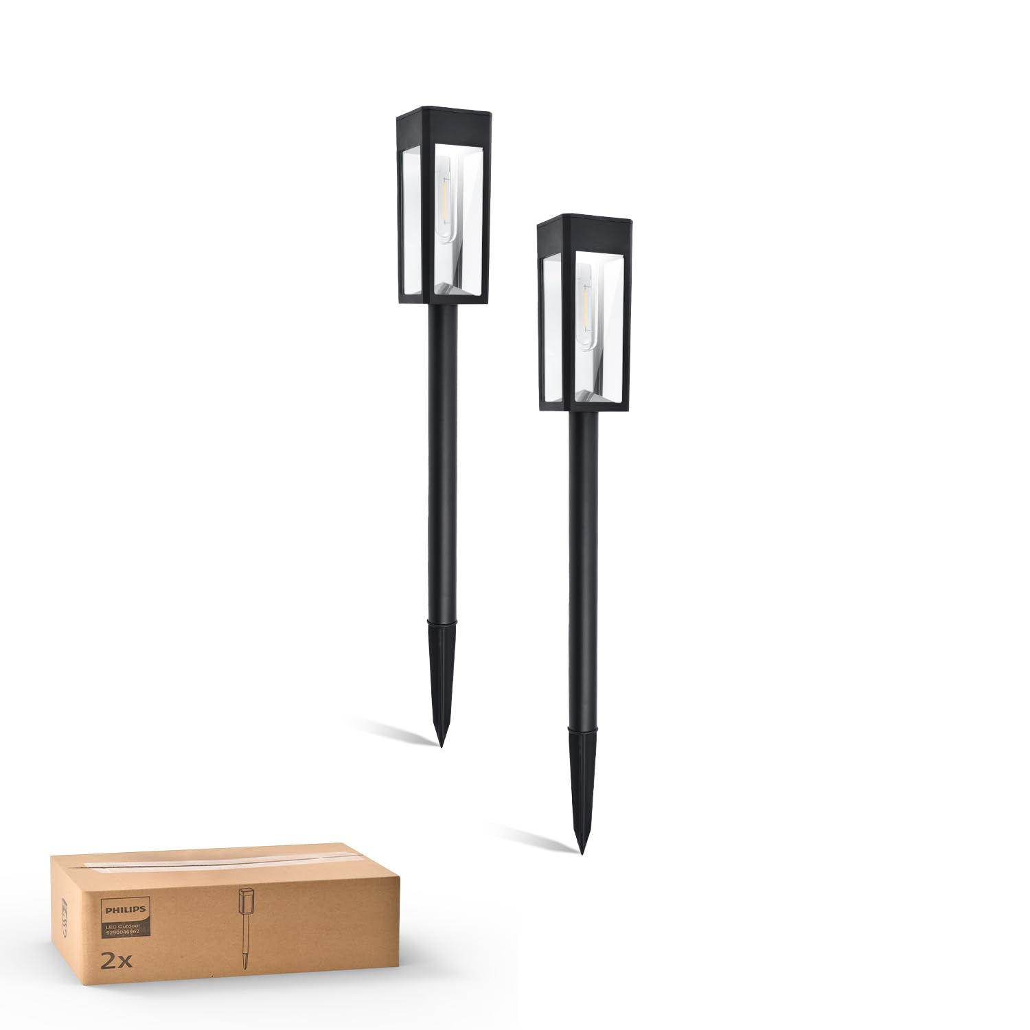 Philips 8 Stück Solarlampen für Außen Garten, 3000K Warmweiß Solar Gartenleuchten, Wasserdicht Außenbeleuchtung Wegeleuchte Deko für Hof, Weg, Terrasse, Rasen
