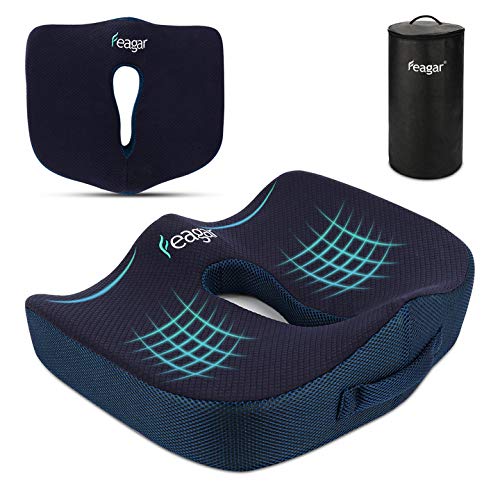 Sitzkissen, Orthopädisches Sitzkissen aus Memory Foam, Ergonomisches Sitzkissen für Bürostuhl /Autositz / Steissbeinkissen Stuhlkissen Sitzkissen Outdoor Zuhause, Schwarz