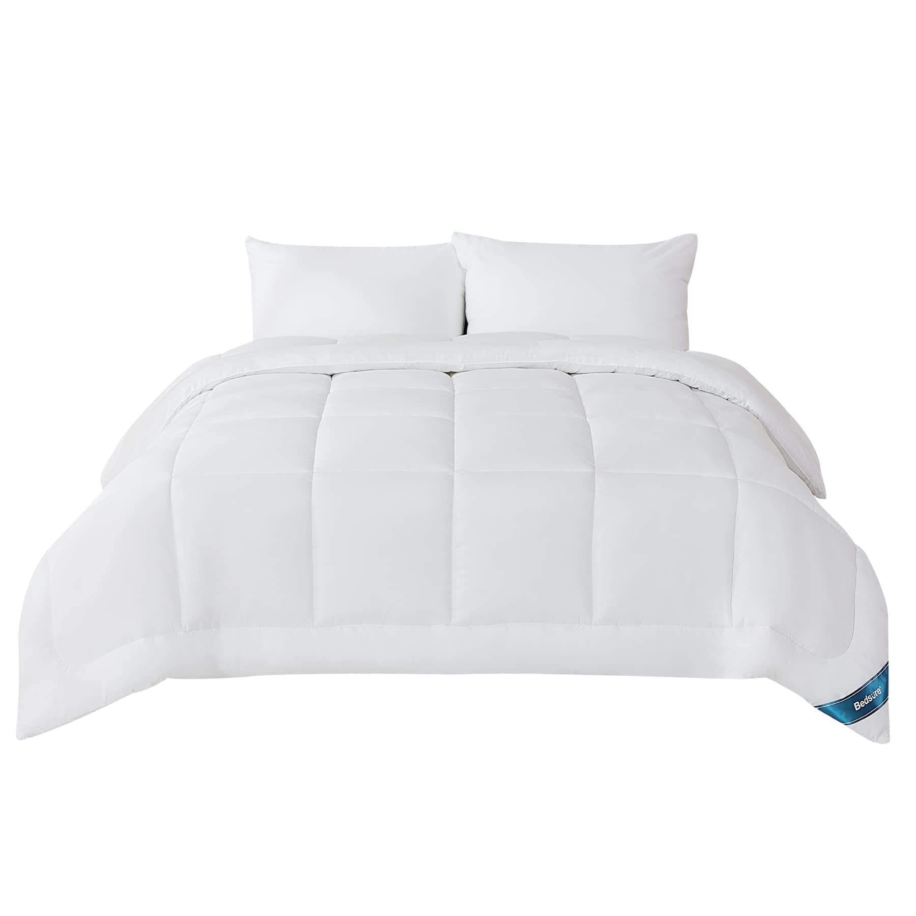 BEDSURE Bettdecke Ohne - Bettdecke für Allergiker, Warm & Gemütlich Ganzjahresdecke 300GSM Füllung, Waschbare Duvet für 4 Jahreszeiten, Grau/Hellgrau