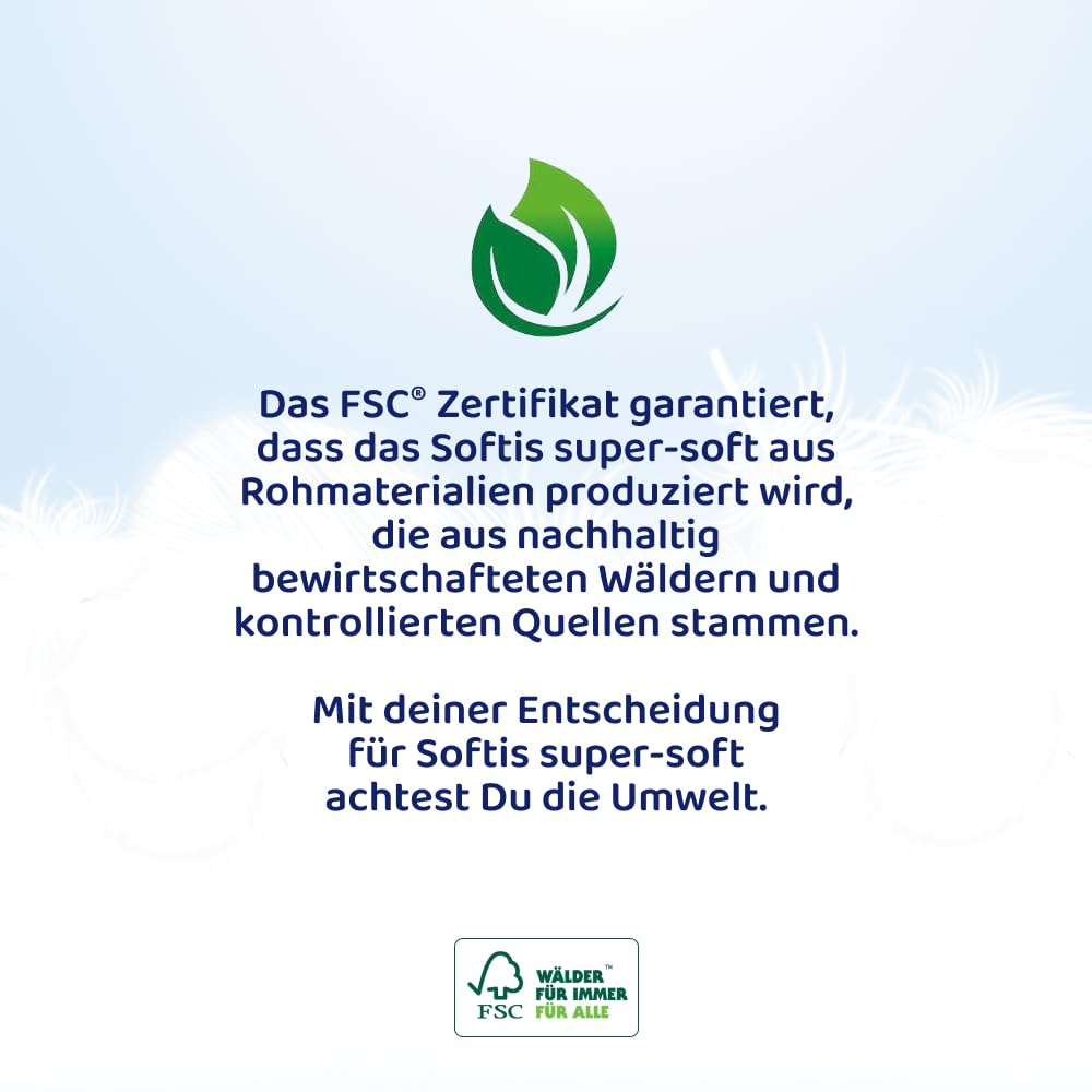 Toilettenpapier - 100 Blätter pro Rolle, einzigartiges Softchamber-System, recycelbare Verpackung, FSC-zertifiziertes Papier