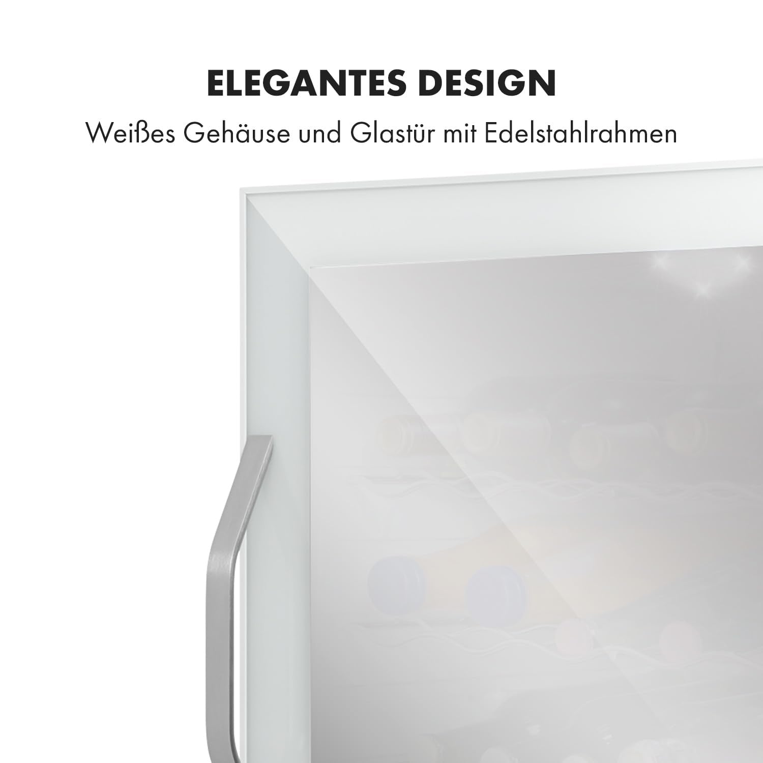 Beersafe Getränkekühlschrank 60 L – Mini Kühlschrank mit Glastür, Kupfer | LED-Beleuchtung, herausnehmbare Metallablagen, leise, Flaschenkühlschrank für Getränke & Dosen
