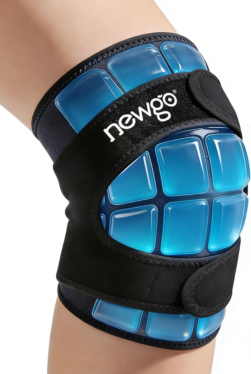 Kühlmanschette Knie, Kühlbeutel Knie, Wiederverwendbare Kühlbandage, Integrierter Eiswürfelform, Lang Anhaltende Kühlung, Gel-Kühlende Kniebandage Bei Schmerzen, Sportverletzungen Und Operation