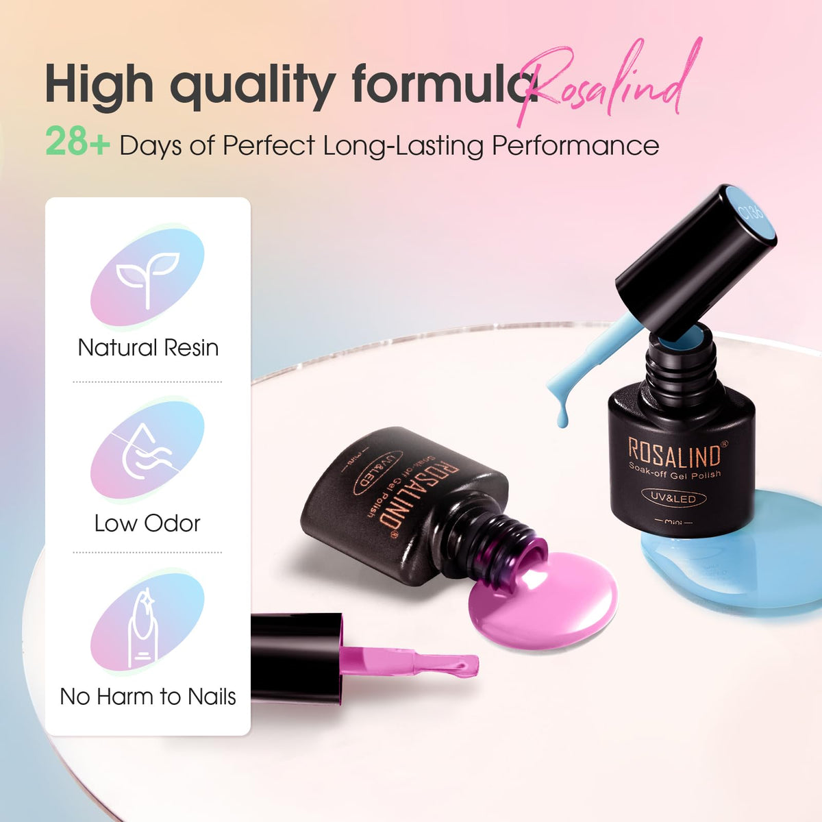 UV Nagellack Set Weiß Rosa Violett Rot Grün Blau Gel