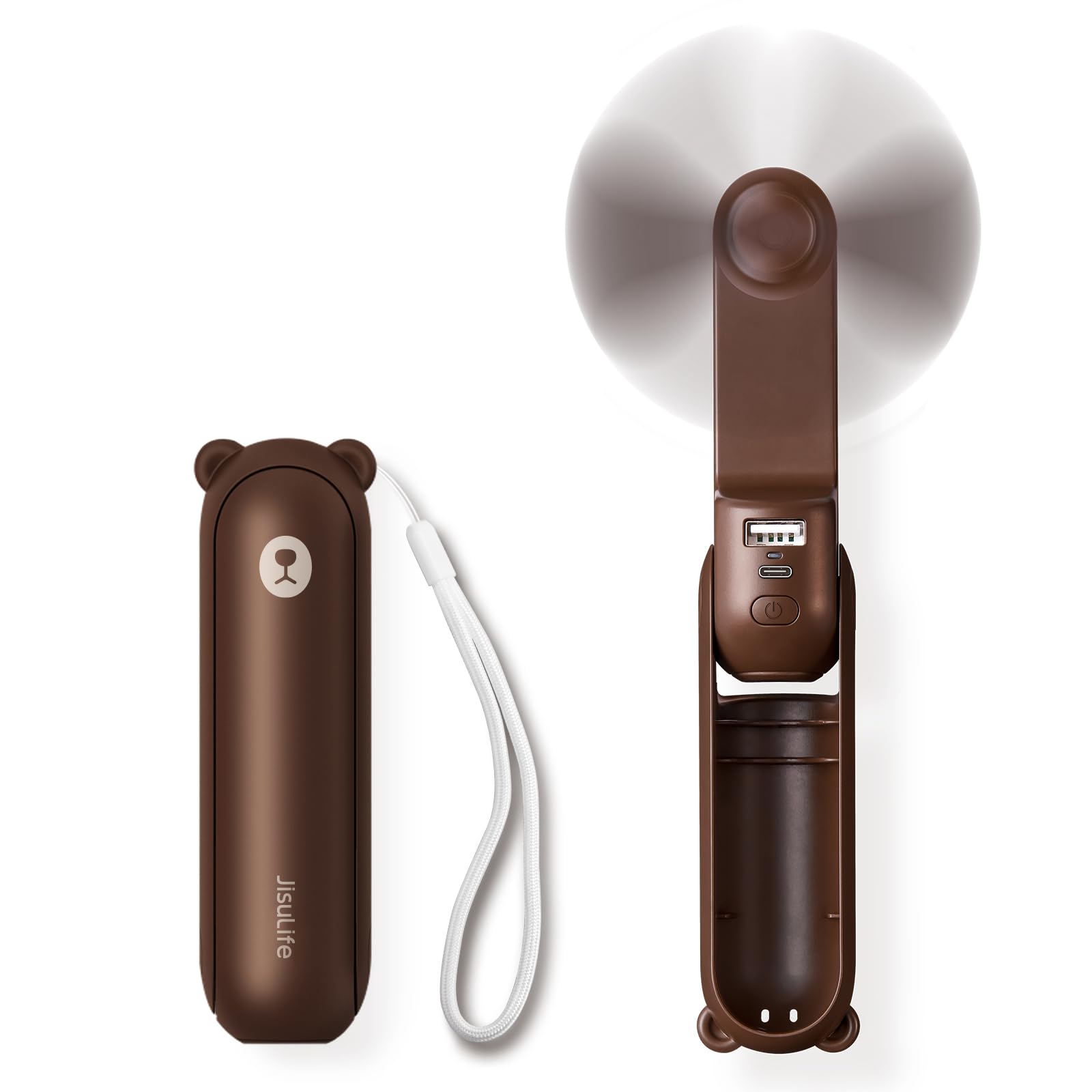 Mini Handventilator, 3-in-1 Handventilator, wiederaufladbarer USB /12–19 Betriebsstunden - mit Powerbank, Taschenlampe, tragbarer Ventilator für Reisen/Sommer, Geschenke für Frauen-Rosa
