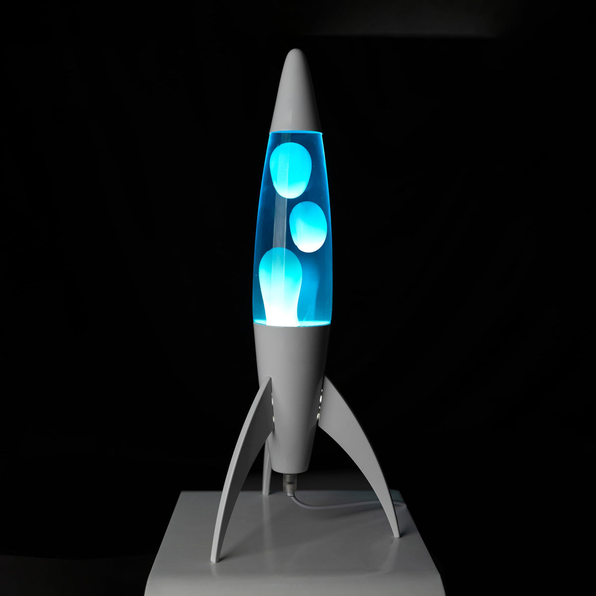 Lavalampe "Rocket" - Retro-Lavalampe mit Ersatzbirne, ideal für Wohnzimmer, Schlafzimmer und Büro. Maße: 20 x 20 x 45 cm.