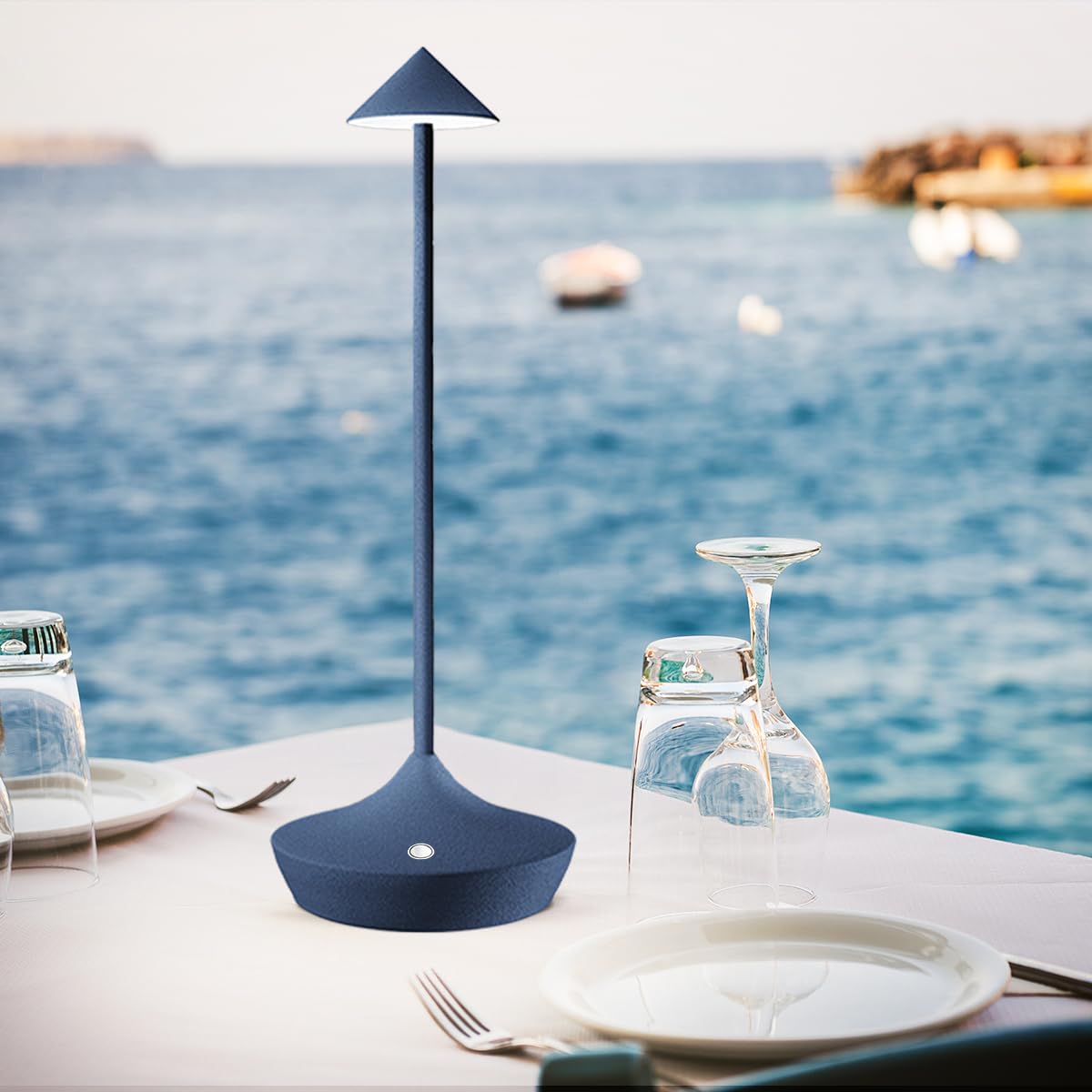 LED-Batterie Tischlampe Drahtloses , modernem Aluminium Dimmable Wireless Tischlampe 6000 mAh, wasserdicht, Tischlampen wiederaufladbar für Innen-Aussentisch Tisch Restaurant