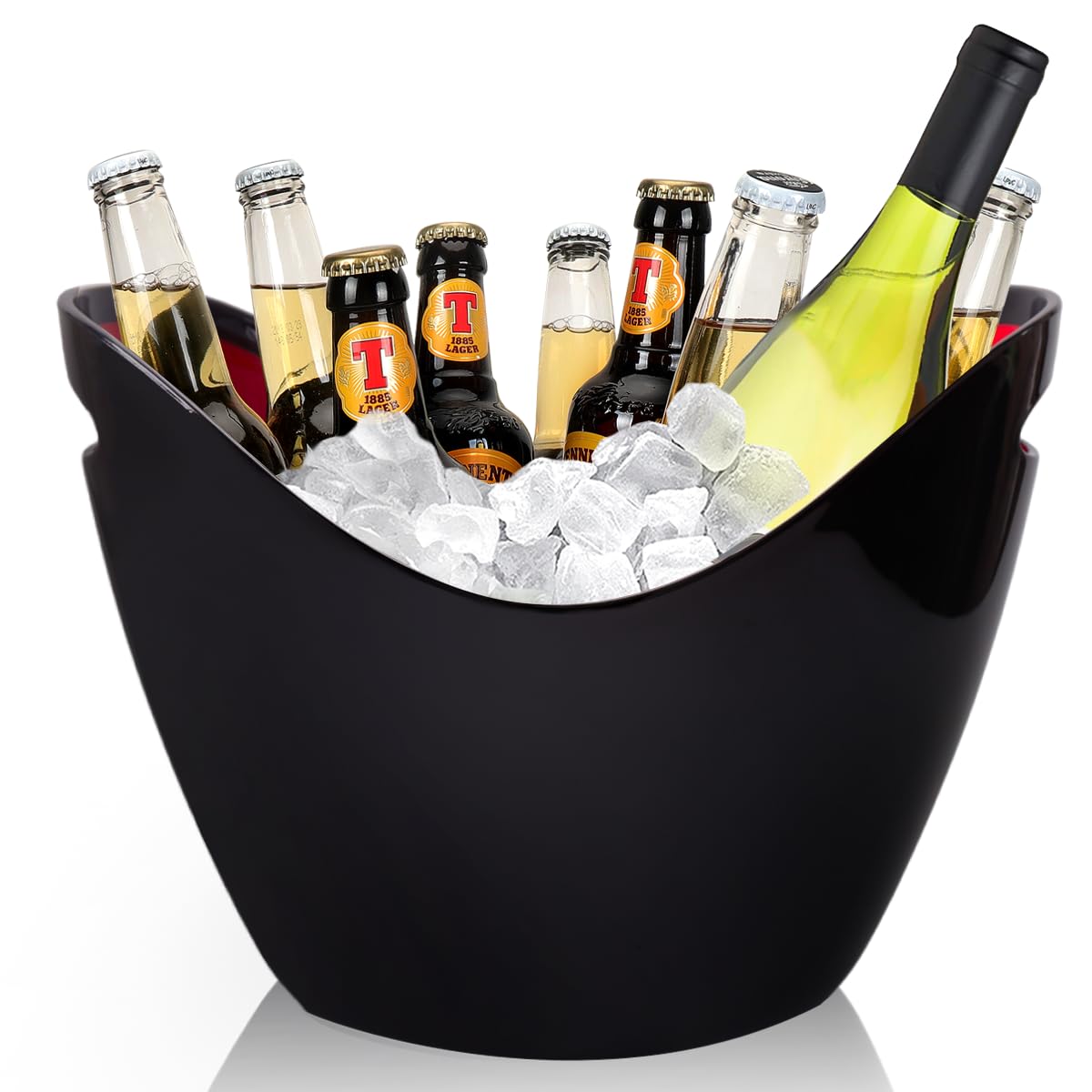 8L Eiseimer, Champagnereimer, Eiseimer, Weinkühler, Champagnerkühler, großer Eiseimer, Küchenobst und Gemüselagerbehälter (Clear)