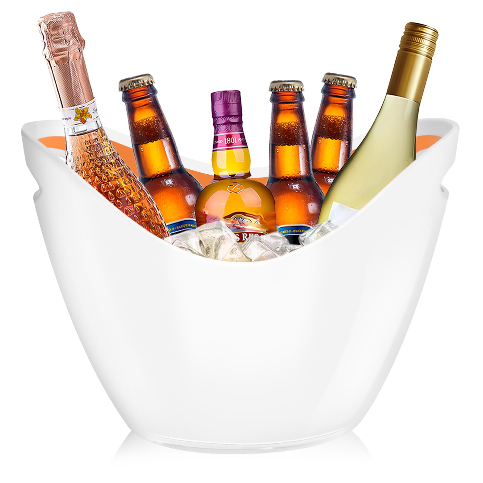 8L Eiseimer, Champagnereimer, Eiseimer, Weinkühler, Champagnerkühler, großer Eiseimer, Küchenobst und Gemüselagerbehälter (Clear)