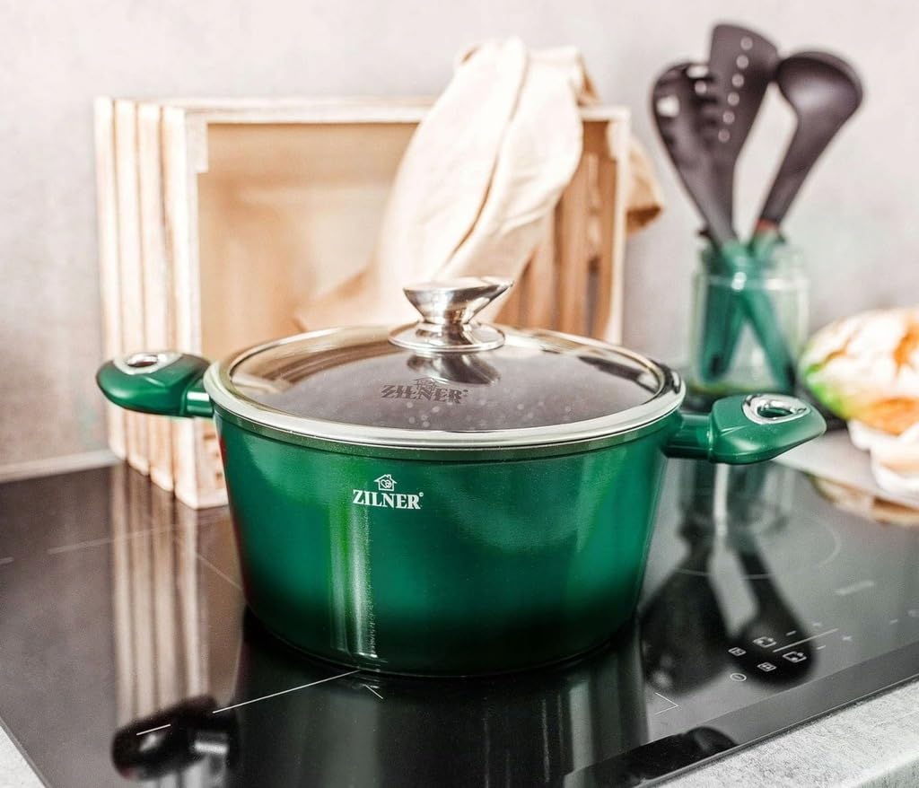 Ensemble de casseroles et poêles - Batterie de cuisine 21 pièces - revêtement en marbre - avec couvercles en verre / Vente de liquidation - NEUF ET SCELLÉ !