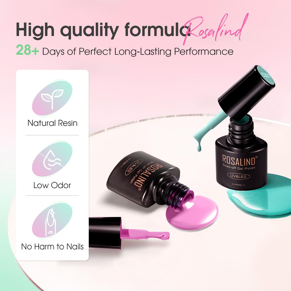 UV Nagellack Set Weiß Rosa Violett Rot Grün Blau Gel