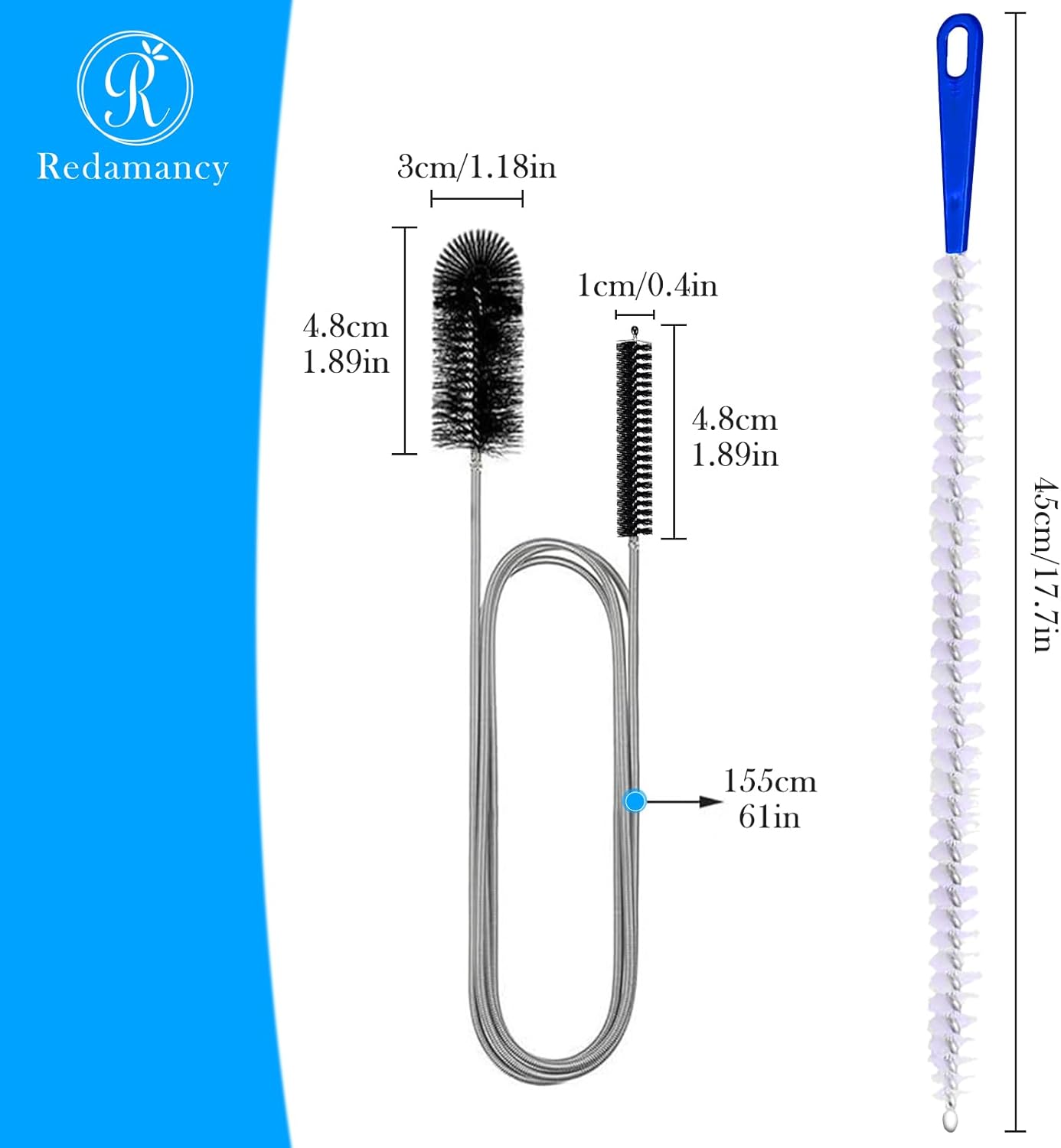 Abflussreiniger Spirale,Doppelkopf-Rohrreinigungsbürste Edelstahl-Kanalreiniger,Abflussreiniger Sticks, Abfluss Bürste,Flexible Reinigungsbürste für den Abfluss in Küche und Dusche