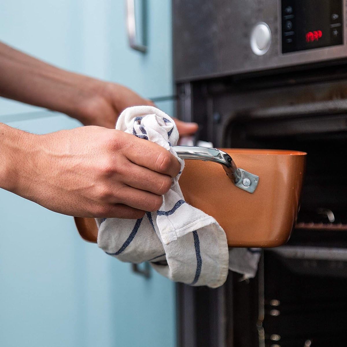 5-in-1 Multifunktions-Bratpfanne mit Deckel, Zubehör für 6 Personen, 6 l, 28 cm Ölfritteuse – PFOA-freie Antihaft-Keramikbeschichtung – Induktions-, Gas-, Elektro- und Backofengeeignet