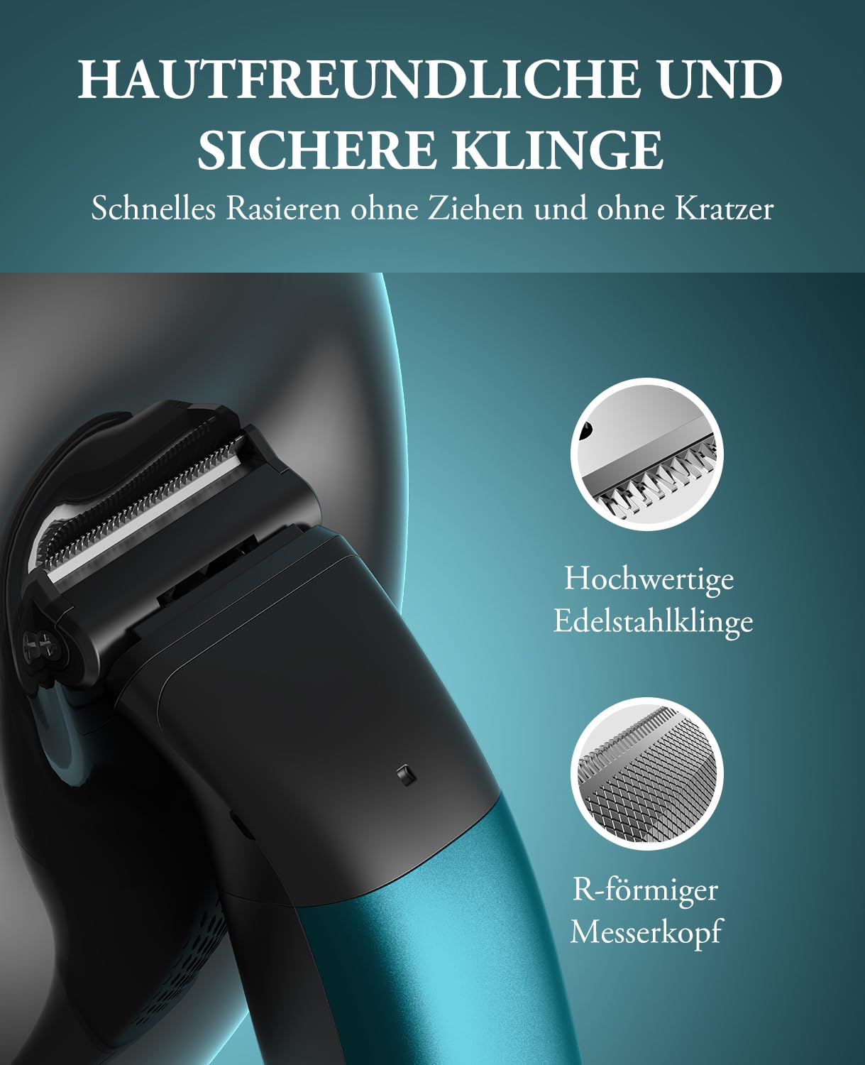 Intimrasierer Mann, kensen 2 in 1 Rasierer Herren Intimbereich Wasserdicht Körperrasierer Herren Typ-C Bodygroom Herren Nass Trocken Intim Rasierer Männer Beine Brust Achselhöhle Leiste Aufsteckkämme