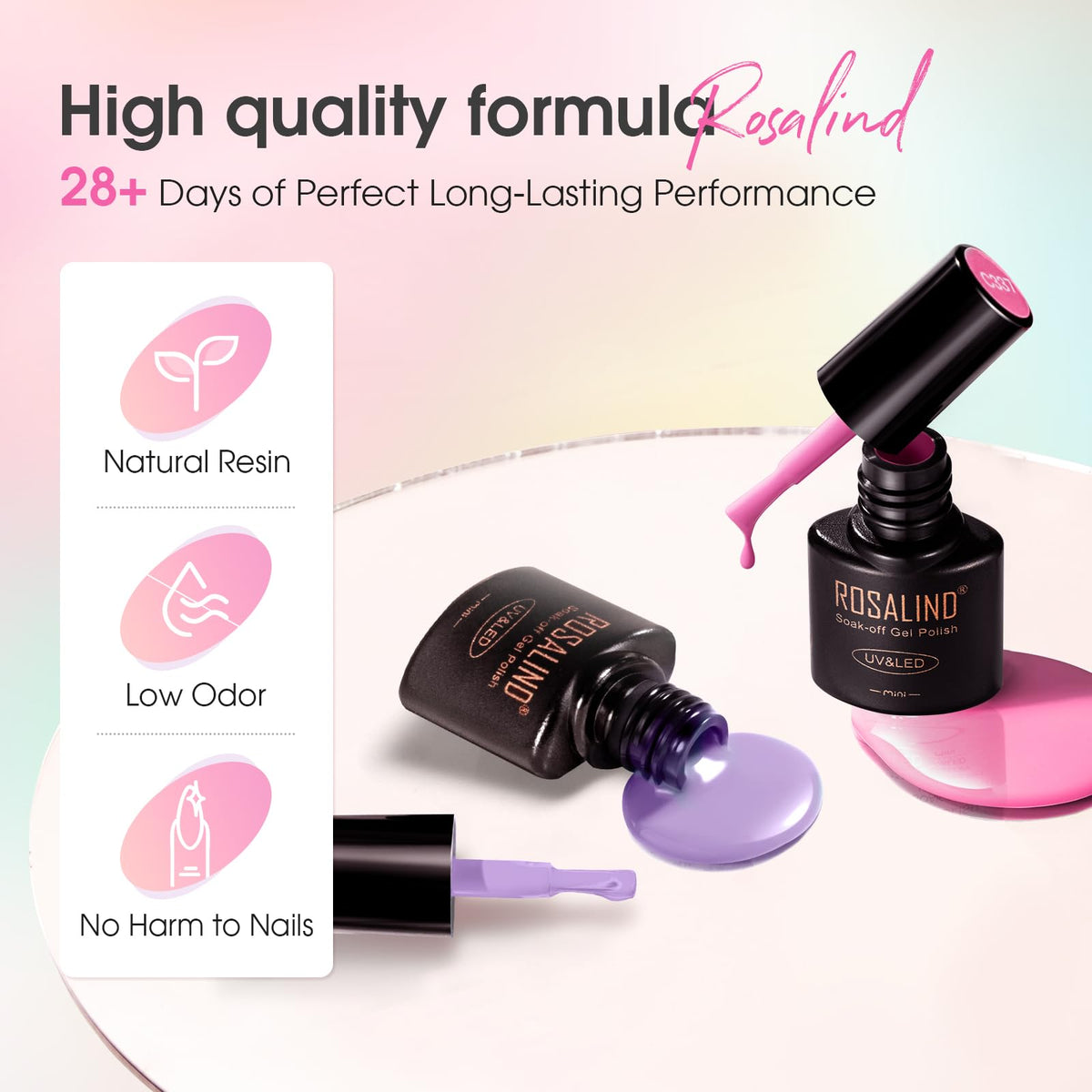UV Nagellack Set Weiß Rosa Violett Rot Grün Blau Gel
