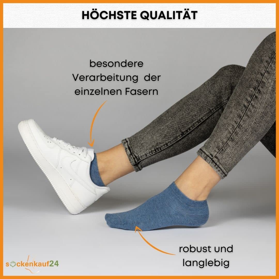 10 Paar Premium Trainer Socken für Männer und Frauen aus besegneter Baumwolle mit Comfort Bund ohne Drucknaht