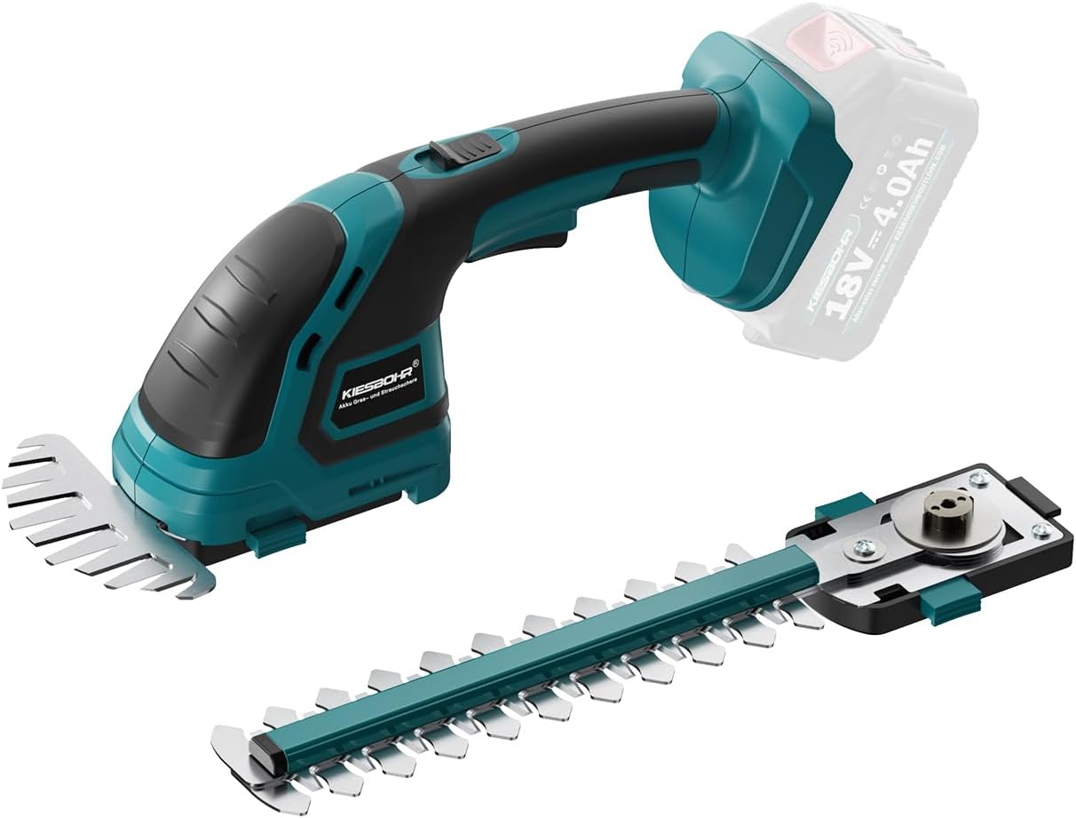 2-IN-1 Grasschere und Heckenschere Kompatibel mit Makita 18V Akku - Kleine Gras und Strauchschere Ideal für Kompakte Gartenarbeiten