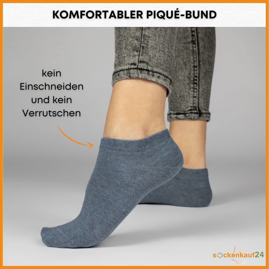 10 Paar Premium Trainer Socken für Männer und Frauen aus besegneter Baumwolle mit Comfort Bund ohne Drucknaht