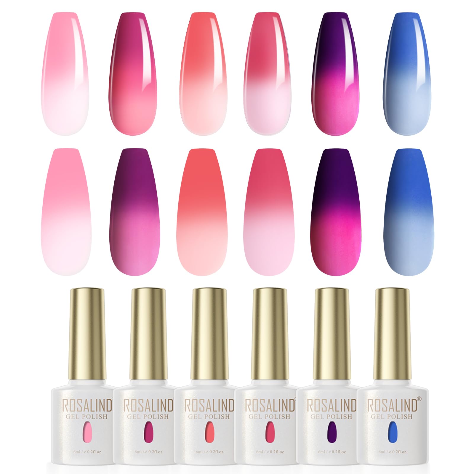 UV Nagellack Thermo 6 Farben UV Gellack Farbwechsel Gel Nagellack