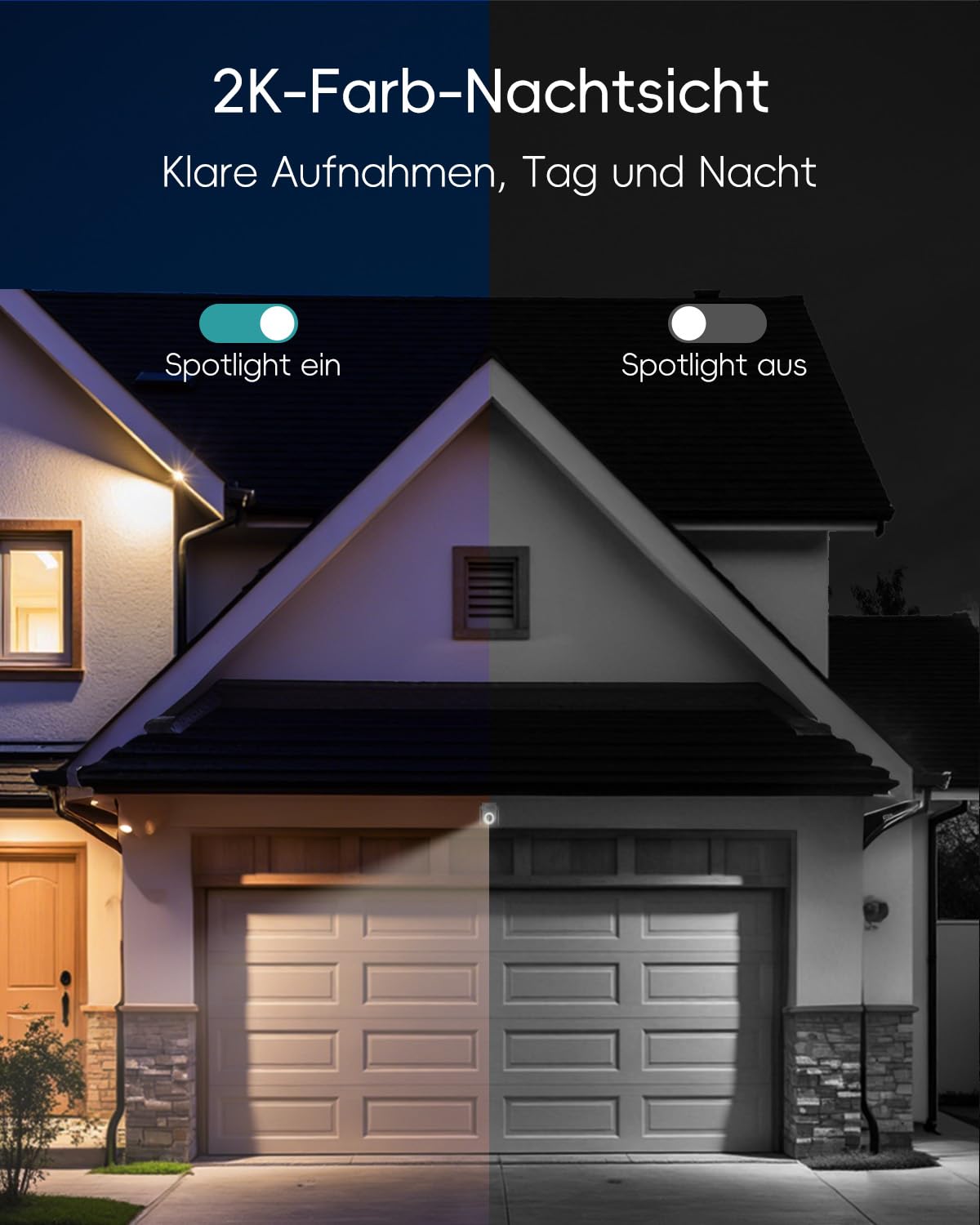 Überwachungskamera Aussen 5G/2,4GHz WLAN Kamera Überwachung aussen Kabelgebunden, 355°/90° PTZ, 24/7 Aufnahme,Nachtsicht,Cloud-Speicher,KI-Erkennung