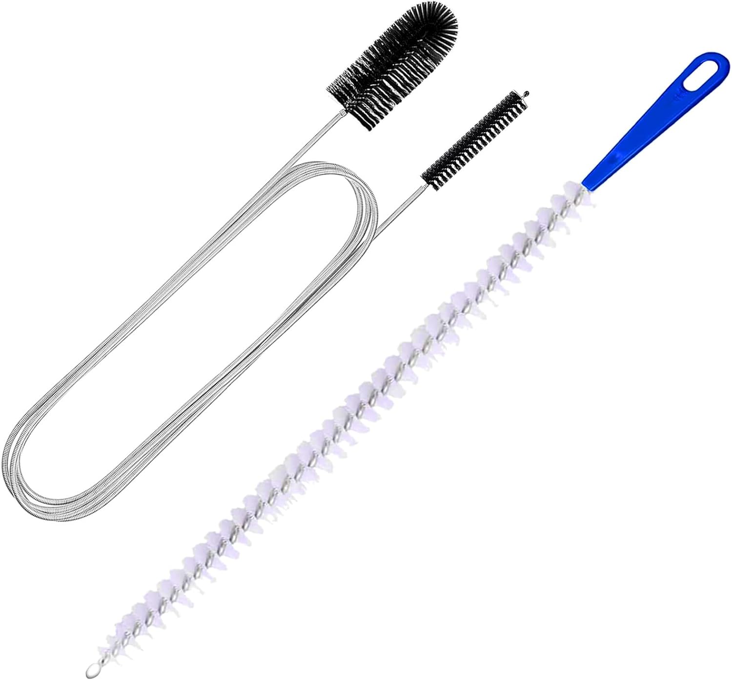 Abflussreiniger Spirale,Doppelkopf-Rohrreinigungsbürste Edelstahl-Kanalreiniger,Abflussreiniger Sticks, Abfluss Bürste,Flexible Reinigungsbürste für den Abfluss in Küche und Dusche