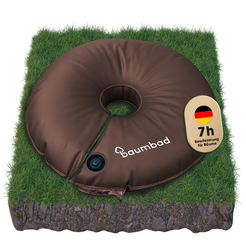 Premium Bewässerungsring 55 Liter, PVC UV Beständig, Baumring zur Bewässerung in Braun