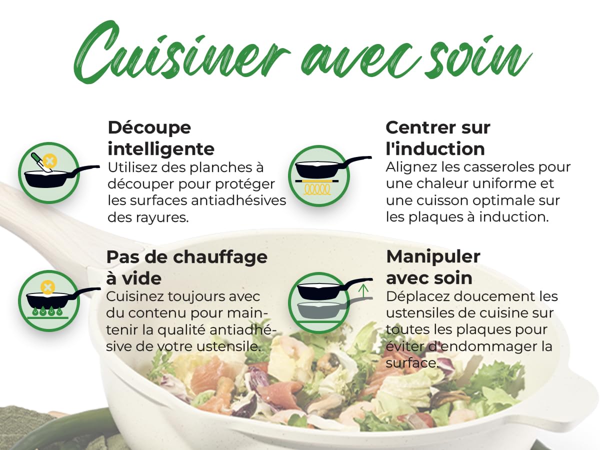 Induktionsgefässe - Pfannenset mit Deckel - Induktionsgefässe Set - Töpfe & Pfannen Set ohne PTFE und PFOA - Kochgeschirr-Topf-Induktion