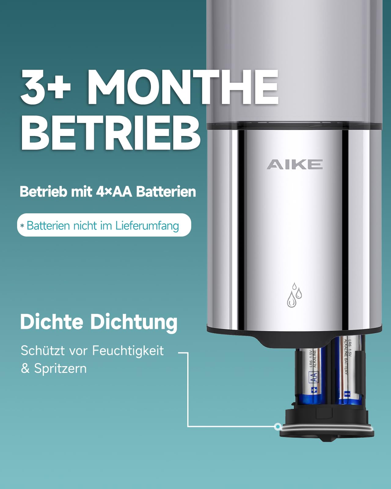 Automatischer Seifenspender für Flüssigseife, Wandmontage für Küche und Badezimmer, IPX7 Wasserdicht 400ml mit Edelstahl Gebürstetes