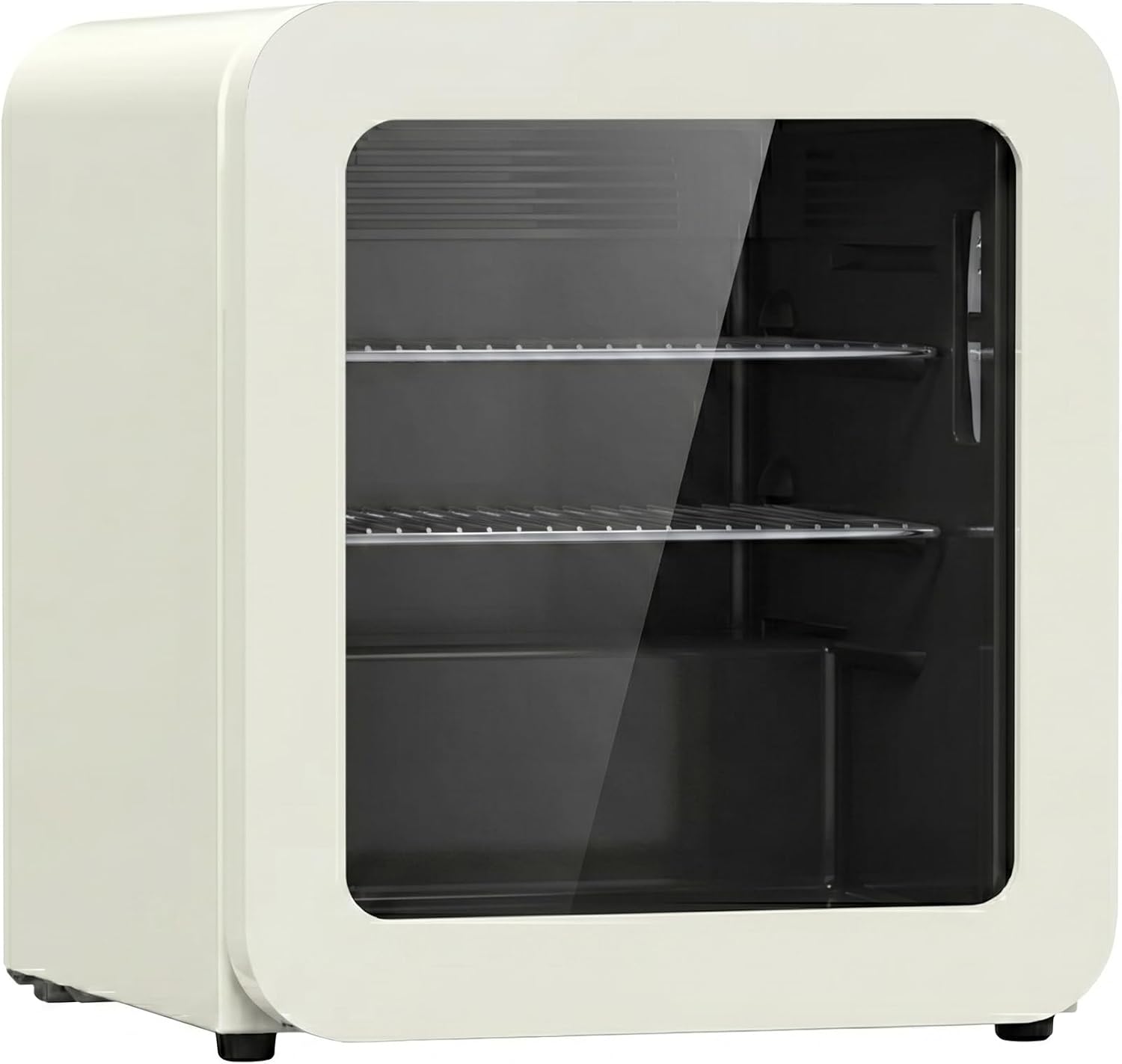 Retro Kühlschrank 48L Creme – Kompakter Mini Kühlschrank für Zuhause, Büro, Kiosk & Gastronomie – Leiser Getränkekühlschrank für Küche, Home Office, Gaming Room & Hotel