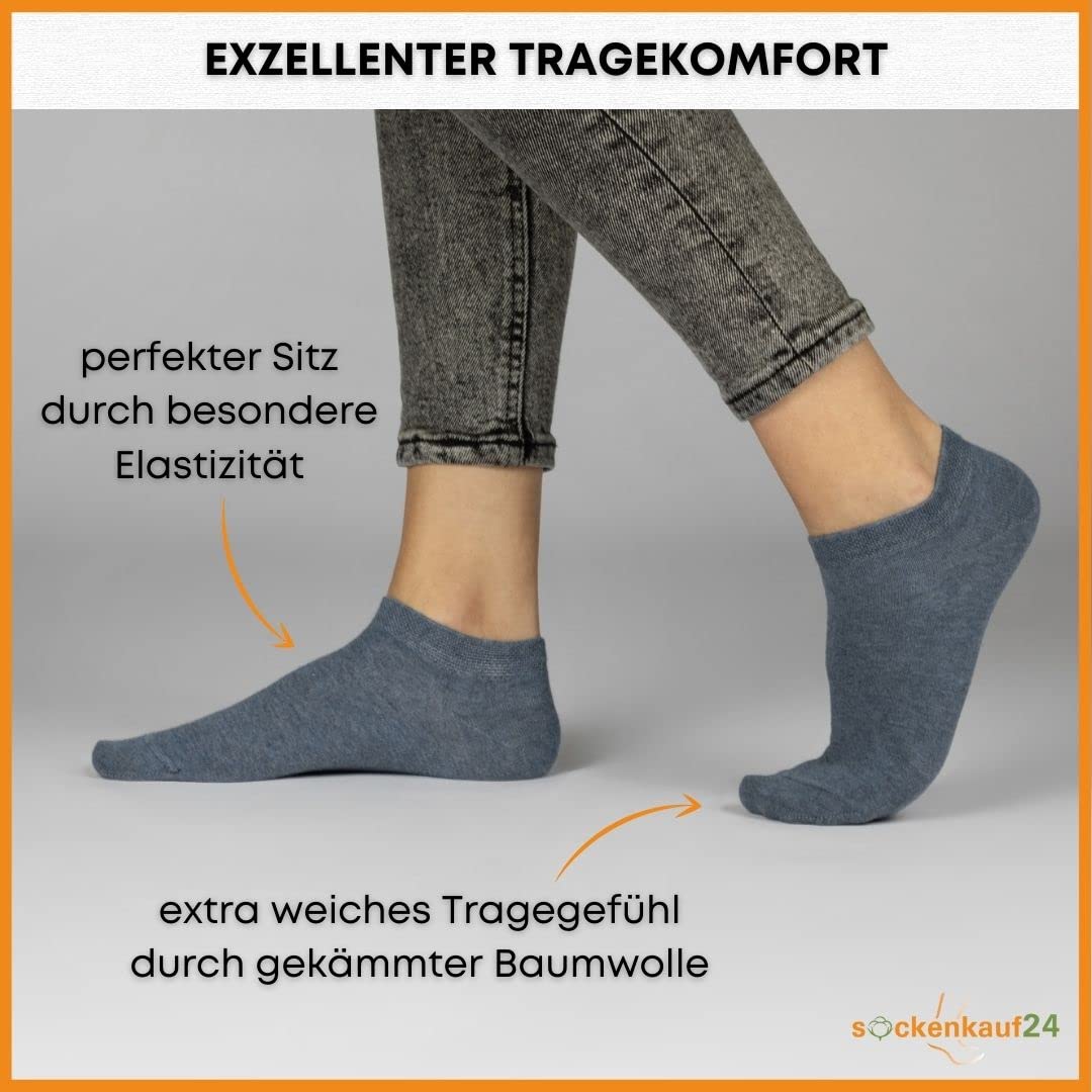 10 Paar Premium Trainer Socken für Männer und Frauen aus besegneter Baumwolle mit Comfort Bund ohne Drucknaht