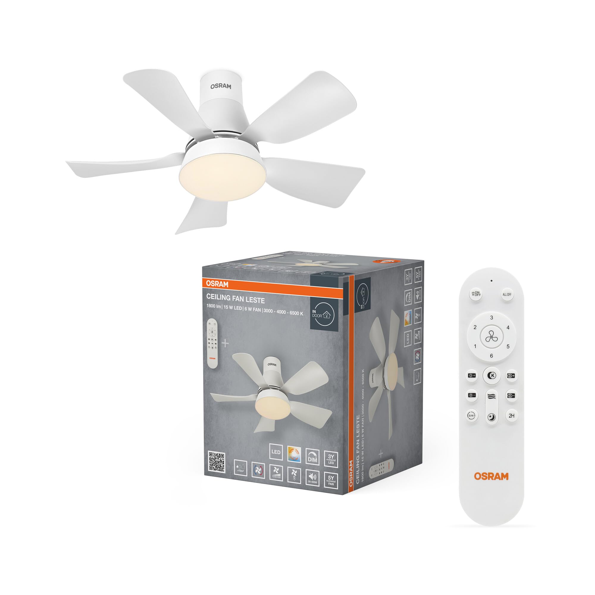 LED-Deckenventilator Caju, 48W, CCT, Holzoptik, IP20, für den Innenbereich, 6 Geschwindigkeitsstufen, steuerbar per Fernbedienung,