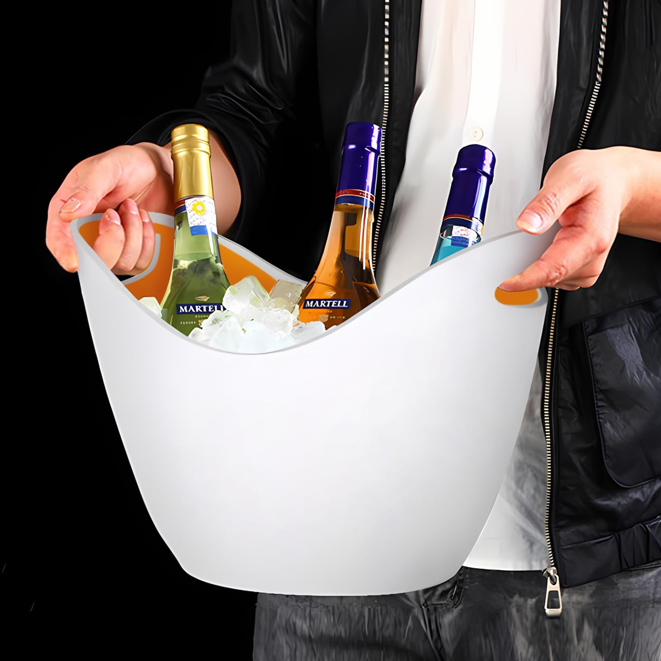 8L Eiseimer, Champagnereimer, Eiseimer, Weinkühler, Champagnerkühler, großer Eiseimer, Küchenobst und Gemüselagerbehälter (Clear)