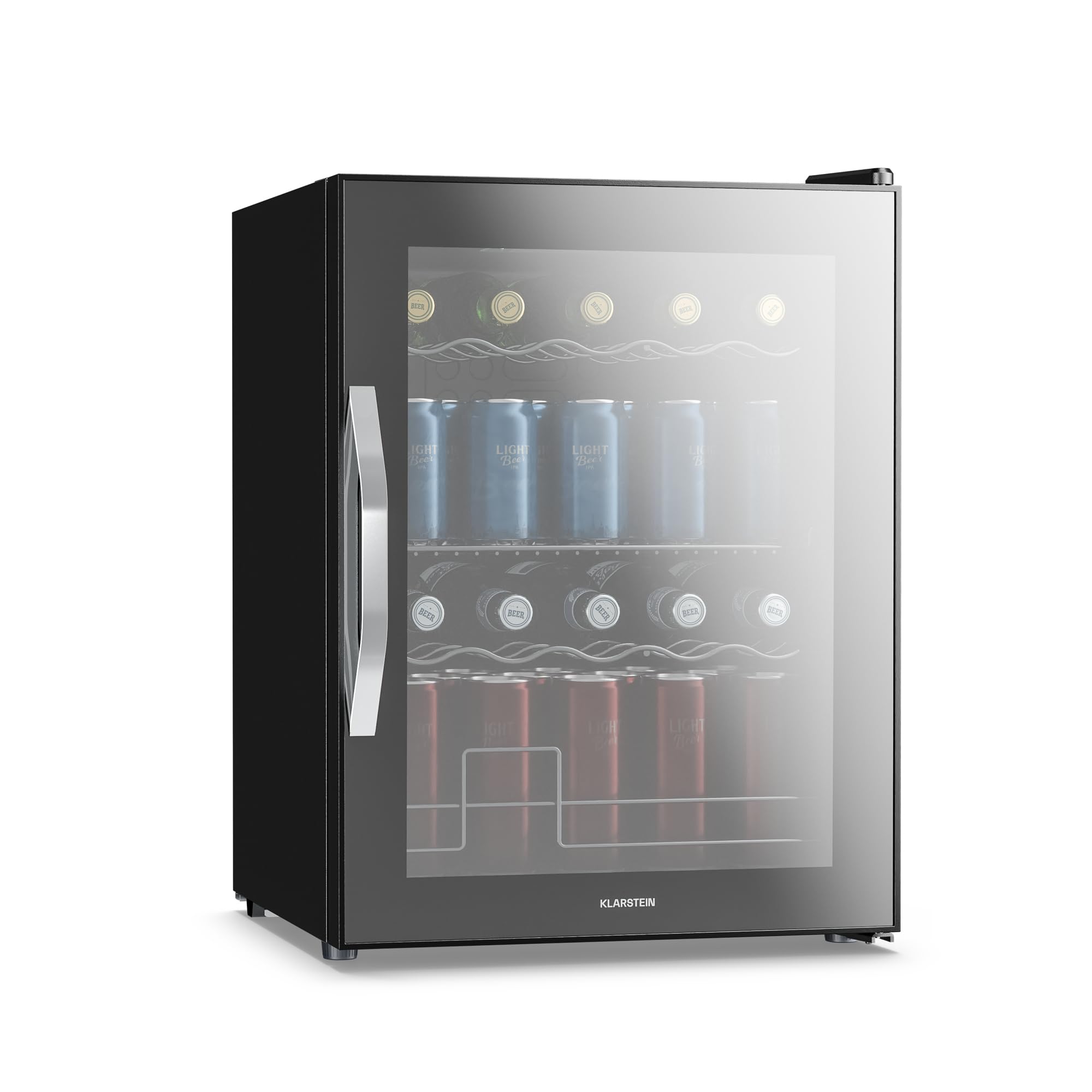 Beersafe Getränkekühlschrank 60 L – Mini Kühlschrank mit Glastür, Kupfer | LED-Beleuchtung, herausnehmbare Metallablagen, leise, Flaschenkühlschrank für Getränke & Dosen