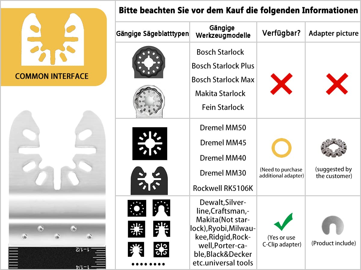 155-teiliges Oszillierendes Multitool Zubehörset Schneiden Schleifen Verfugen Universelle Oszillierende Sägeaufsätze mit Aufbewahrungstasche Kompatibel mit DeWalt Dremel Makita und Mehr