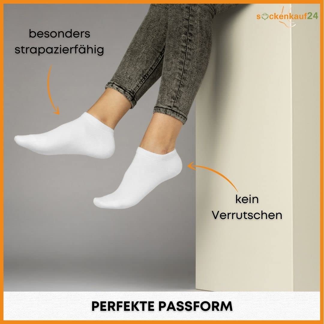 10 Paar Premium Trainer Socken für Männer und Frauen aus besegneter Baumwolle mit Comfort Bund ohne Drucknaht