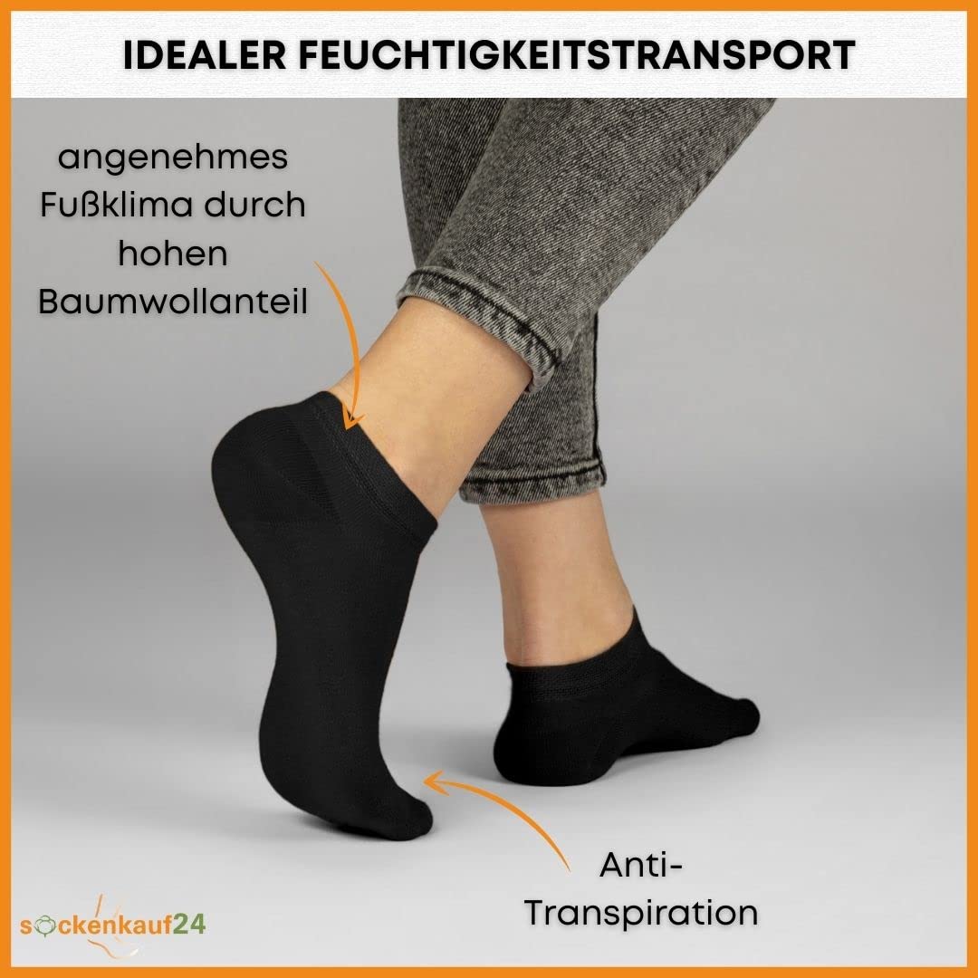 10 Paar Premium Trainer Socken für Männer und Frauen aus besegneter Baumwolle mit Comfort Bund ohne Drucknaht