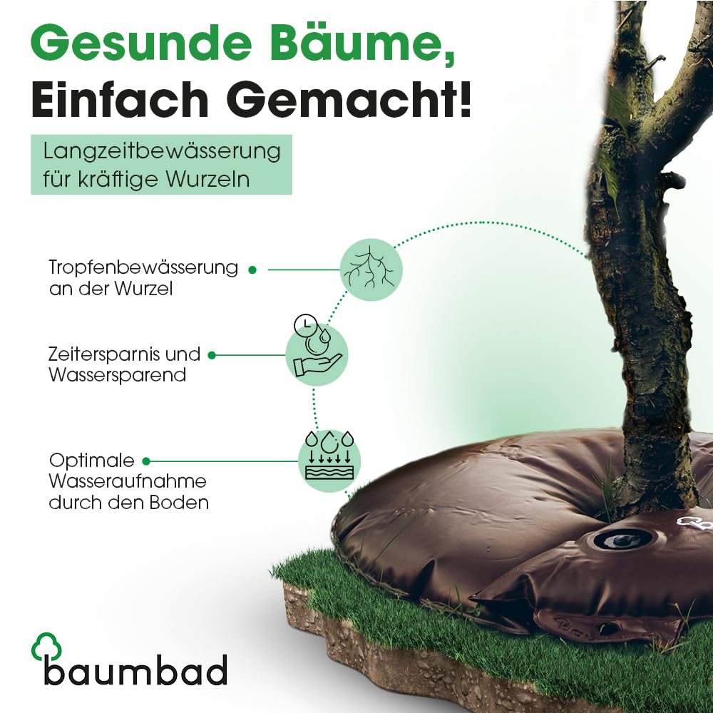 Premium Bewässerungsring 55 Liter, PVC UV Beständig, Baumring zur Bewässerung in Braun