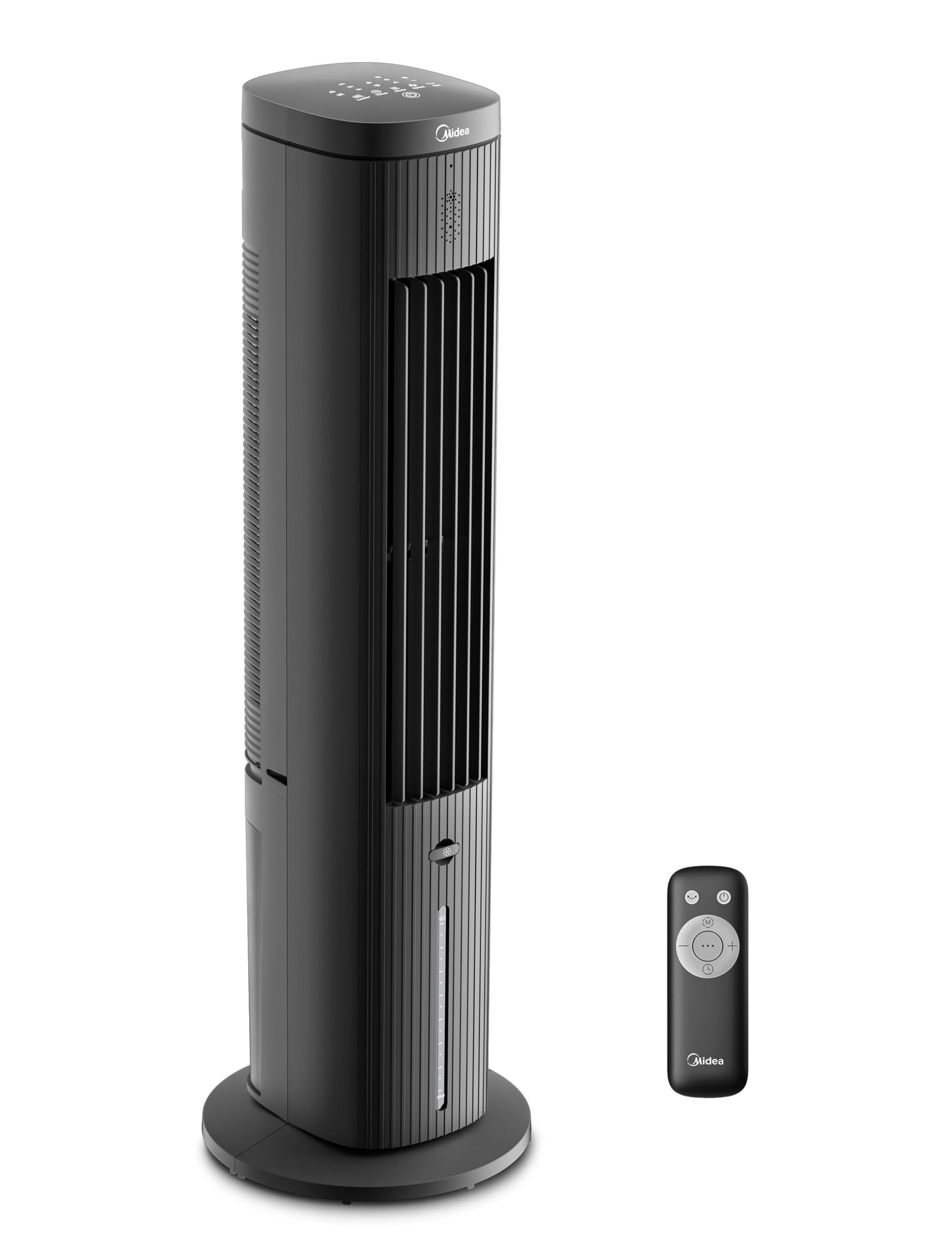 4-in-1 Mobile Klimaanlage Leiser:Luftkühler,Turmgebläse,Luftbefeuchter und Luftreiniger,mit Fernbedienung,5L Wassertank,355m³/h Luftdurchsatz,55W,LED-Display,Timer,Weiß