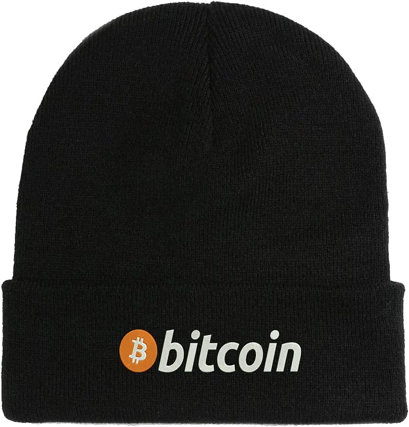 Bonnet noir brodé du logo Bitcoin Classic / Chapeau d'hiver