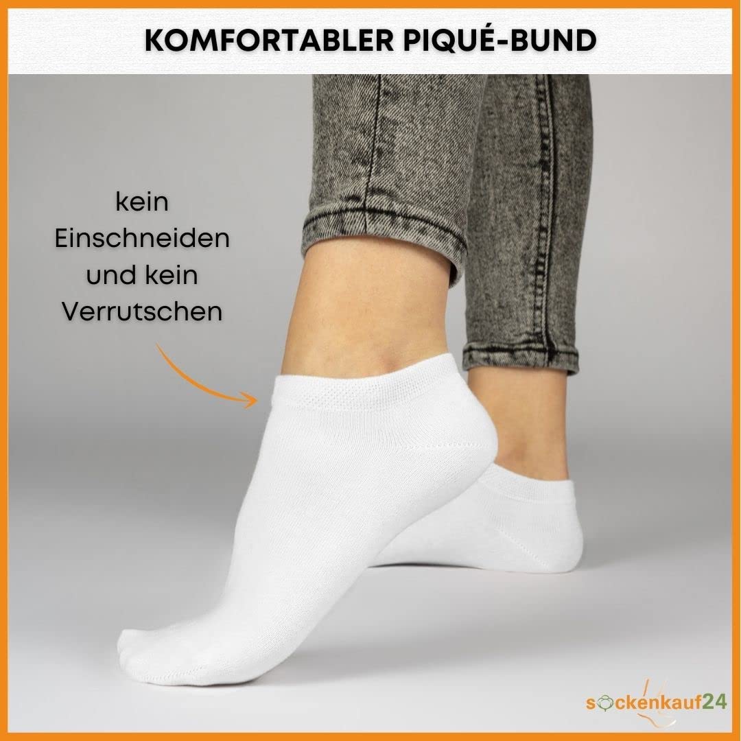 10 Paar Premium Trainer Socken für Männer und Frauen aus besegneter Baumwolle mit Comfort Bund ohne Drucknaht